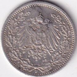 Alternative view of 1/2 Mark Germany 1906 Eagle Silver F Mark Silver Rare Coin