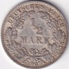 1/2 Mark Germany 1909 Eagle Silver J Mark Silver Rare Coin