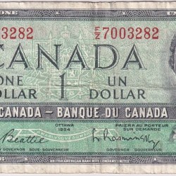 Queen Elizabeth II1 Dollar 1967 Canada Fine Condition Note #4
