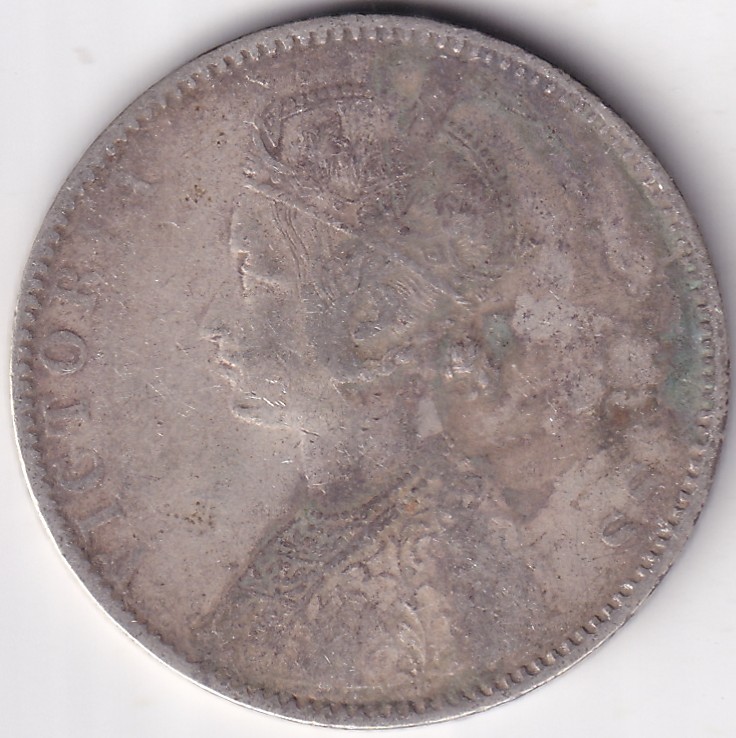 Silver Coin of British India 1893 Victoria Empress One Rupee Coin