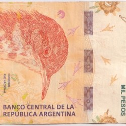 Alternative view of Argentina 1000 Pesos 2017-2022 Used Very Fine Condition Rare Note