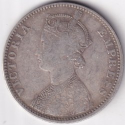 Alternative view of Silver Coin of British India 1901 Victoria Empress One Rupee Coin