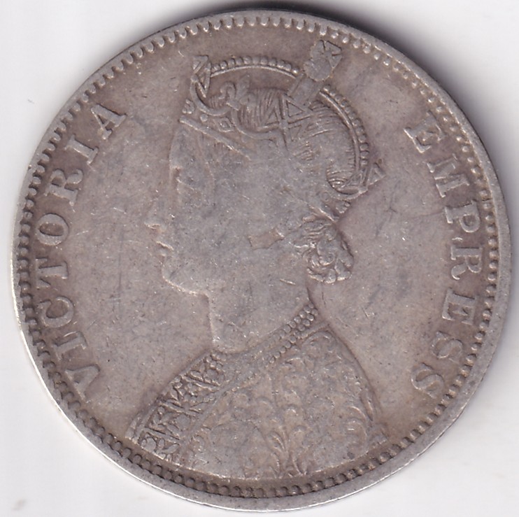 Silver Coin of British India 1901 Victoria Empress One Rupee Coin
