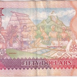 Alternative view of Fiji 50 Dollar Queen Elizabeth II 2007 Year Banknote Rare #1