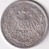 1/2 Mark Germany 1915 Eagle Silver D Mark Silver Rare Coin - Image 2