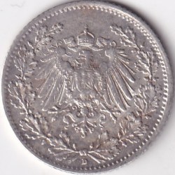 Alternative view of 1/2 Mark Germany 1915 Eagle Silver D Mark Silver Rare Coin