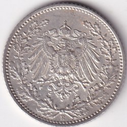 Alternative view of 1/2 Mark Germany 1916 Eagle Silver E Mark Silver Rare Coin