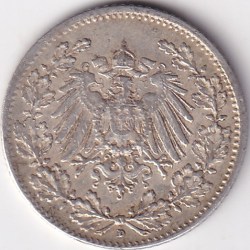Alternative view of 1/2 Mark Germany 1916 Eagle Silver D Mark Silver Rare Coin
