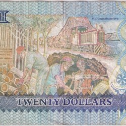 Alternative view of Fiji 20 Dollar Queen Elizabeth II 2007 Year Banknote Rare #1