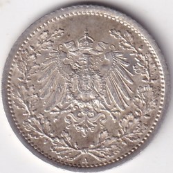 Alternative view of 1/2 Mark Germany 1916 Eagle Silver A Mark Silver Rare Coin