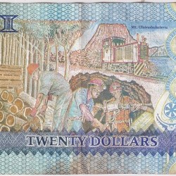Alternative view of Fiji 20 Dollar Queen Elizabeth II 2007 Year Banknote Rare #2
