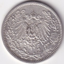 Alternative view of 1/2 Mark Germany 1919 Eagle Silver A Mark Silver Rare Coin