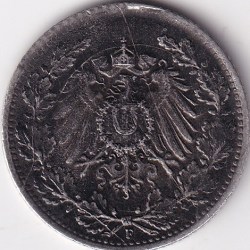Alternative view of 1/2 Mark Germany 1919 Eagle Silver F Mark Silver Rare Coin