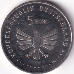 Alternative view of 5 Euros Red Tailed Bumblebee Copper Nickel Colored Coin Rare