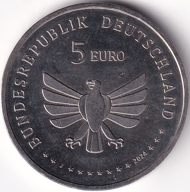5 Euros Red Tailed Bumblebee Copper Nickel Colored Coin Rare