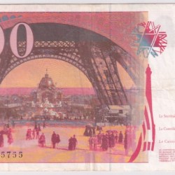 Alternative view of France 200 Francs 1995 Eiffel Tower Very Fine Condition Note
