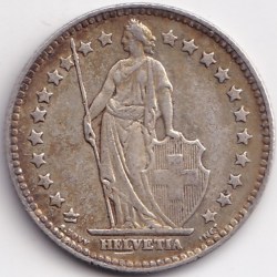 Alternative view of 1 Franc Helvetia standing 1940 Silver Switzerland Coin