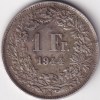 1 Franc Helvetia standing 1944 Silver Switzerland Coin