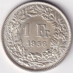 1 Franc Helvetia standing 1956 Silver Switzerland Coin