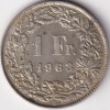 1 Franc Helvetia standing 1963 Silver Switzerland Coin