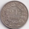2 Francs Helvetia standing 1946 Silver Switzerland Coin