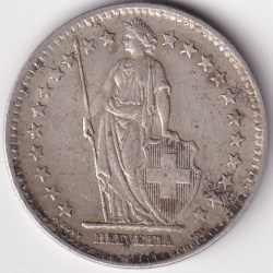 Alternative view of 2 Francs Helvetia standing 1946 Silver Switzerland Coin