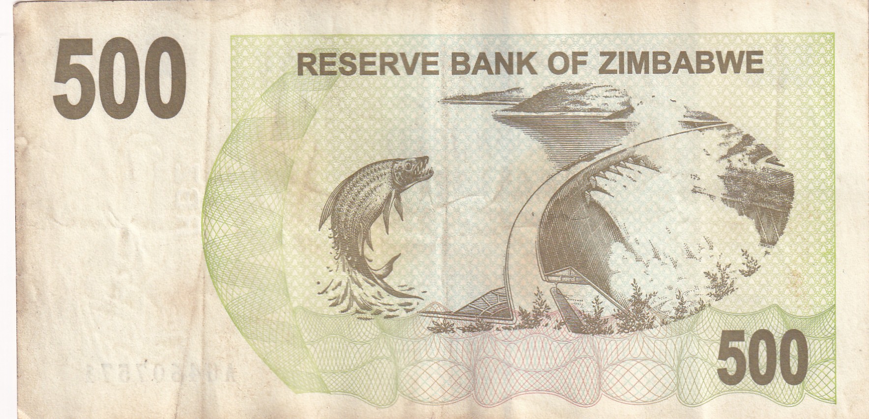 Zimbabwe 500 Dollar Rare Note