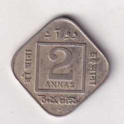 Alternative view of British-India 2 Annas 1927 (George V) Rare Coin#C-154