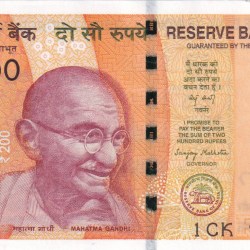 900000 FANCY NUMBER 200 RUPEES GOVERNOR SANJAY MALHOTRA GEM UNC NOTE
