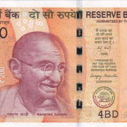 800000 FANCY NUMBER 200 RUPEES GOVERNOR SANJAY MALHOTRA GEM UNC NOTE