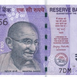 123456 FANCY NUMBER 100 RUPEES GOVERNOR SANNJAY MALHOTRA GEM UNC NOTE