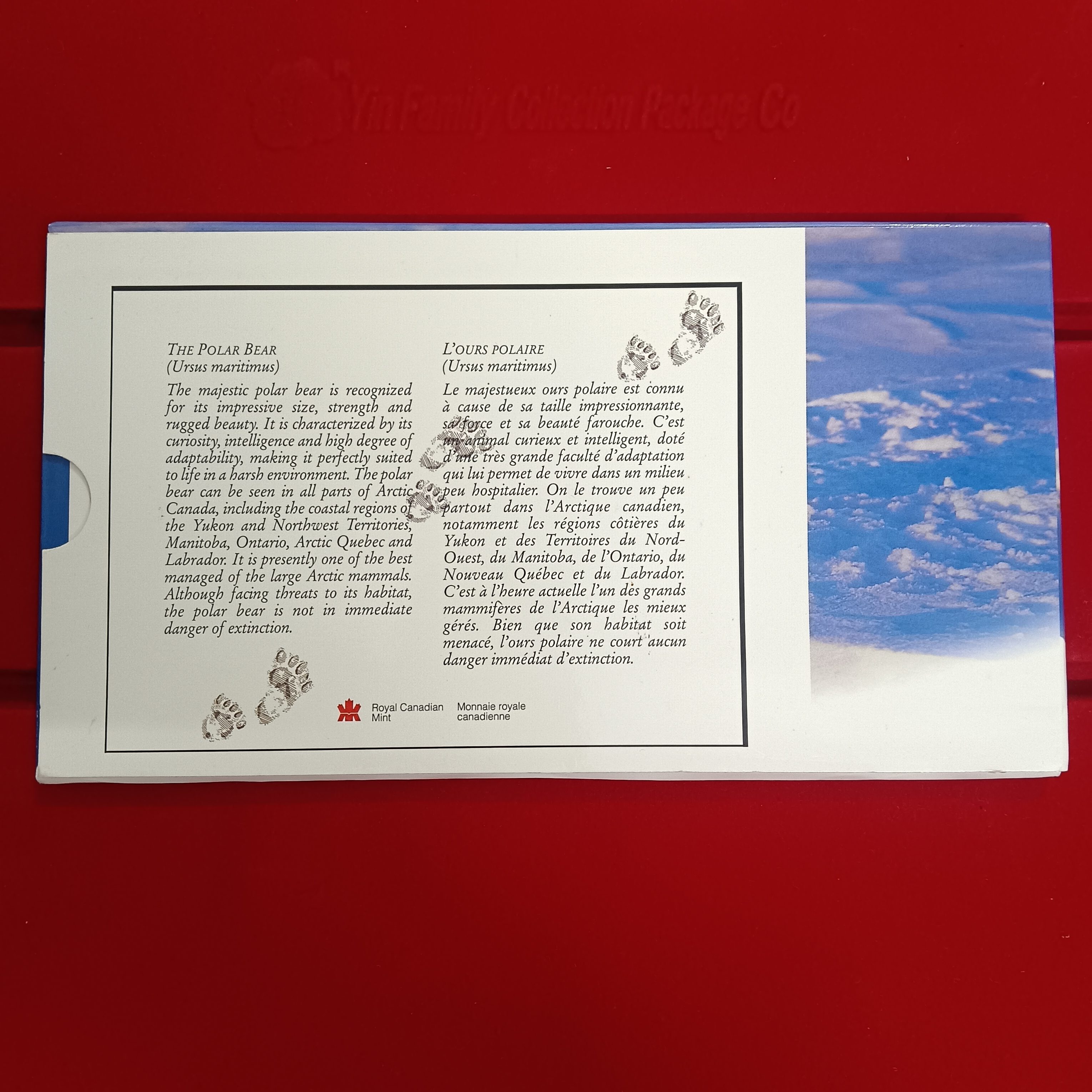 Ex Rare The Polar Bear Canda's New Uncirculated Proof Coin Note 2 Dollar Elizabeth Coin And Bank Elizabeth Note Set 1996 Year Issue ROYAL CANADIAN MINT