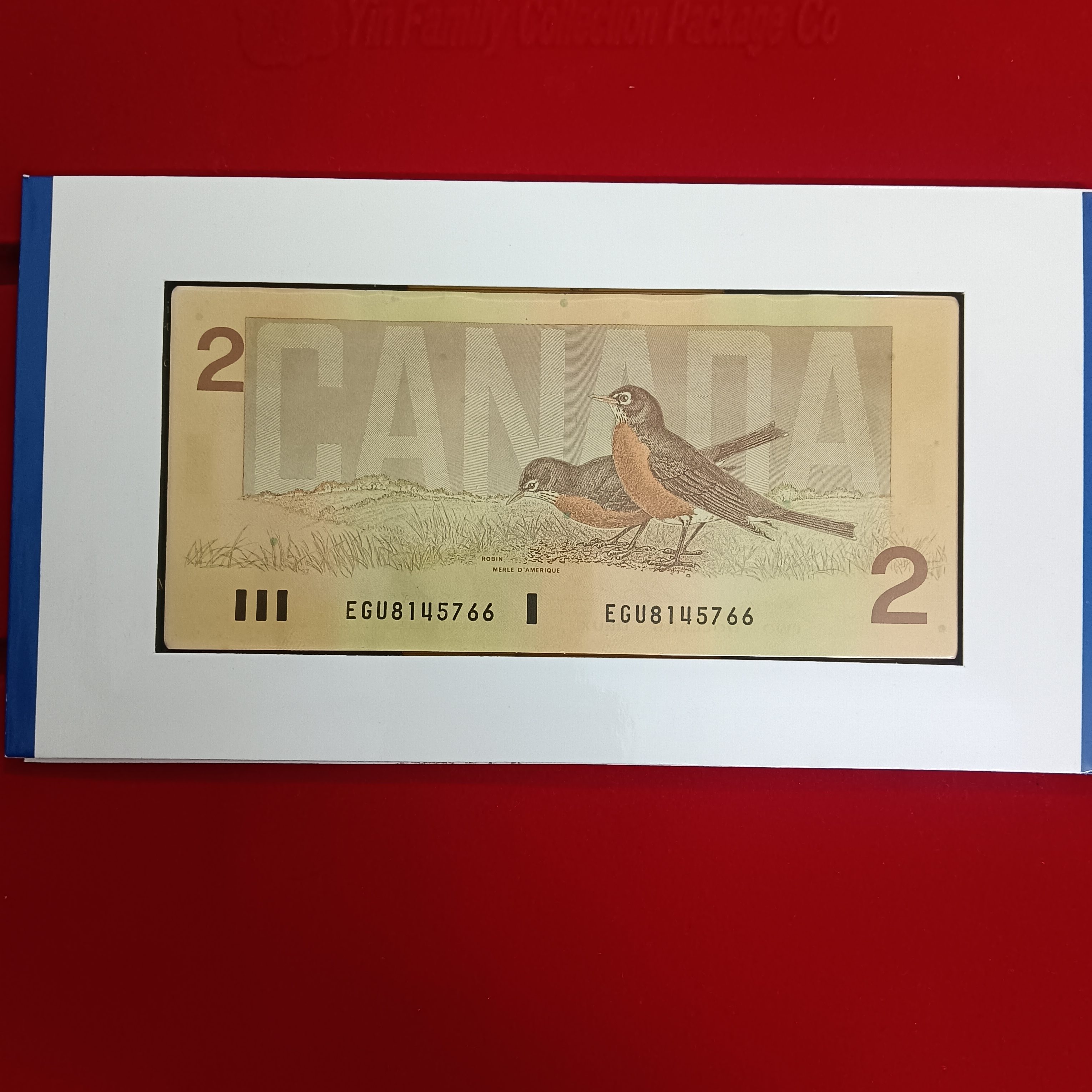 Ex Rare The Polar Bear Canda's New Uncirculated Proof Coin Note 2 Dollar Elizabeth Coin And Bank Elizabeth Note Set 1996 Year Issue ROYAL CANADIAN MINT