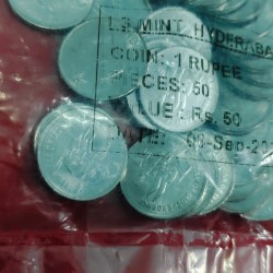 1 RUPEE 2023 HYDERABAD MINT 50 PIECE COIN PACKET