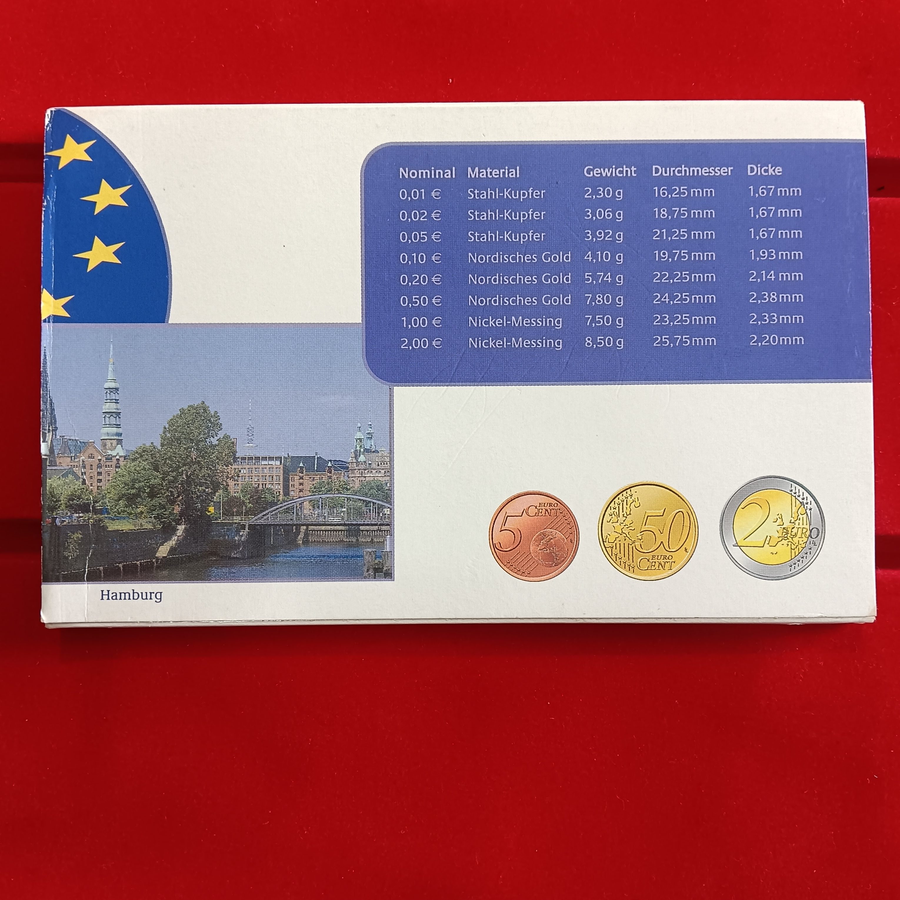 Rare 2003 Germany Euro Coin Proof Set Issued By the Hamburg Mint ("J")