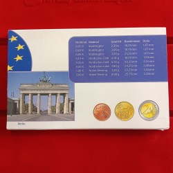 Alternative view of Rare 2003 official Germany Euro coin Proof set the Berlin Mint indicated by the 'A'mint Mark
