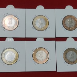 Alternative view of 10 RUPEES COIN SET DIFFERENT VARIETY UNC CONDITION ( 10 PC )