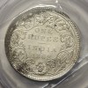 British India Victoria One Rupee 1862 11 Dot Silver Coin High Grade Coin RARE - Image 2