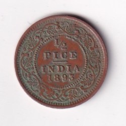 1893 British- India 1/2 Pice (Victoria) Calcutta Mint Rare Coin#C-218