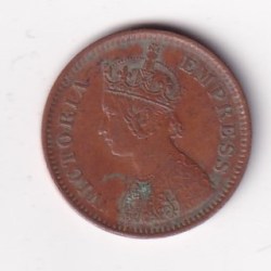 Alternative view of 1893 British- India 1/2 Pice (Victoria) Calcutta Mint Rare Coin#C-218