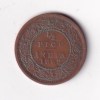 1862 British- India 1/2 Pice (Victoria) Calcutta Mint Rare Coin#C-220 - Image 2