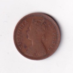 1887 British- India 1/2 Pice (Victoria) Calcutta Mint Rare Coin#C-222