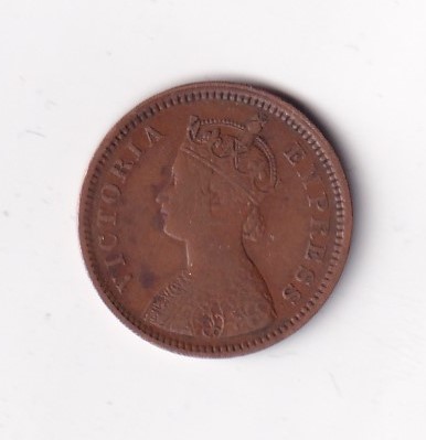 1887 British- India 1/2 Pice (Victoria) Calcutta Mint Rare Coin#C-222