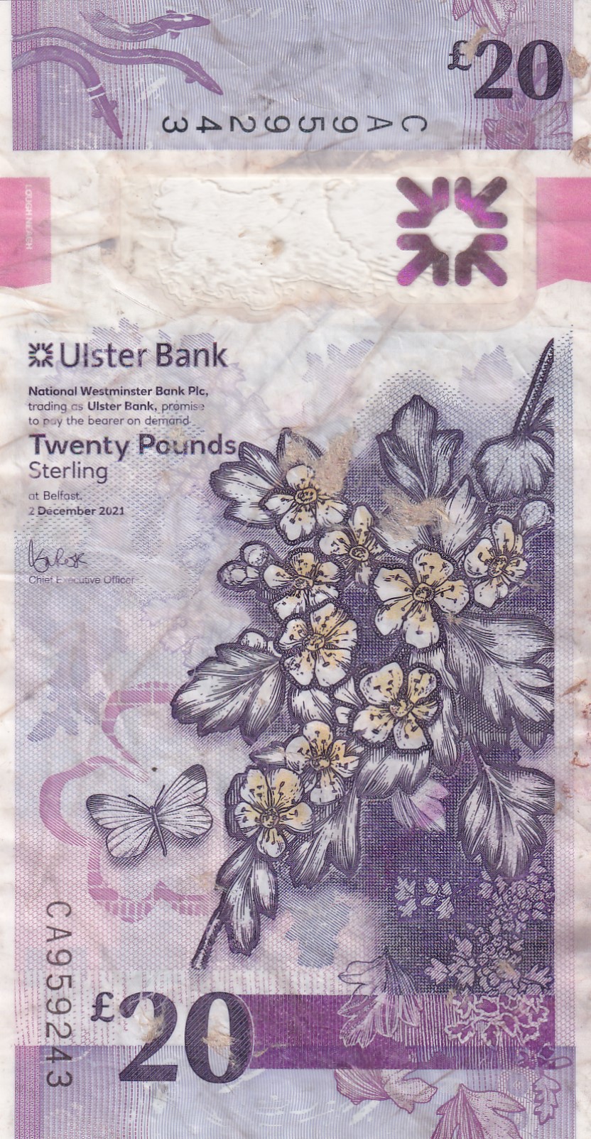 United Kingdom › Northern Ireland 20 Pounds Ulster Bank Rare Note #B2 - Image 2
