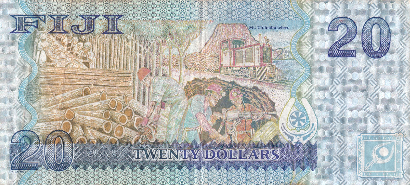 Fiji 20 Dollars - Elizabeth II Rare Note #B2