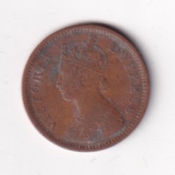 Alternative view of 1891 British- India 1/2 Pice (Victoria) Calcutta Mint Rare Coin#C-233