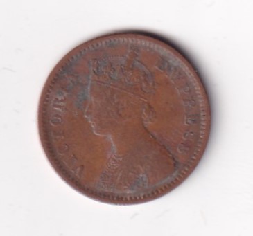 1891 British- India 1/2 Pice (Victoria) Calcutta Mint Rare Coin#C-233
