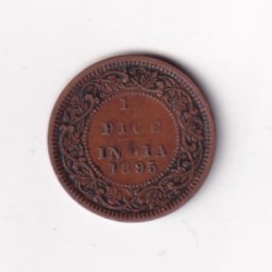 Alternative view of 1895 British- India 1/2 Pice (Victoria) Calcutta Mint Rare Coin#C-237