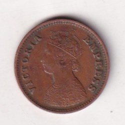 1897 British- India 1/2 Pice (Victoria) Calcutta Mint Rare Coin#C-242