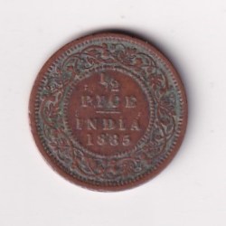 ( 1885 ) Rare Date British - India ½ Pice - Victoria Rare Coin #C-287